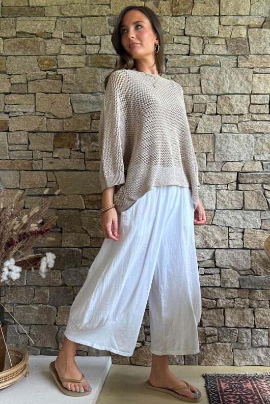 Conrad Grunge Loose Cotton Knit Mocha